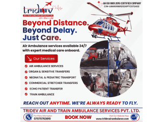 Tridev Air Ambulance Service in Ranchi Safe Bed-to-Bed Patient Transfer